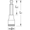 Gedore Screwdriver Bit Socket, 1/2", Long 14mm IN 19 LK 14-140